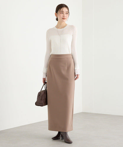 【層疊風袖口】透視袖口羅紋針織衫