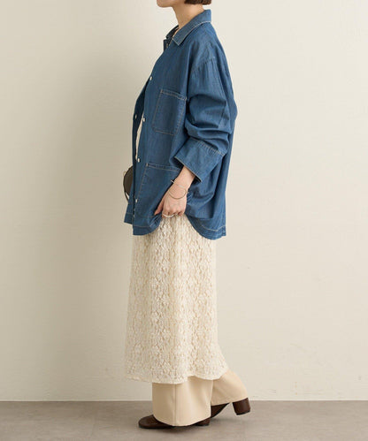 透視牛仔工裝外套