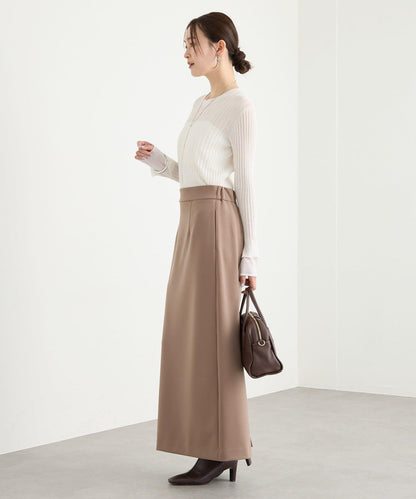 【層疊風袖口】透視袖口羅紋針織衫