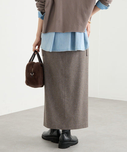 【優雅穿搭】環保斜紋呢口袋半身裙