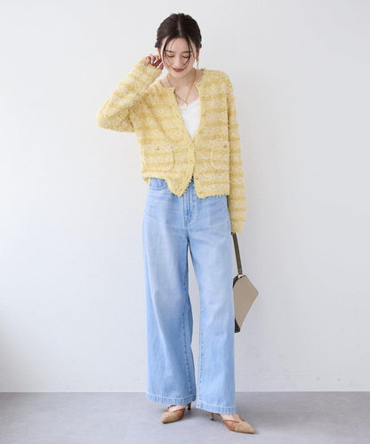 【優雅感】粗花呢短款開衫