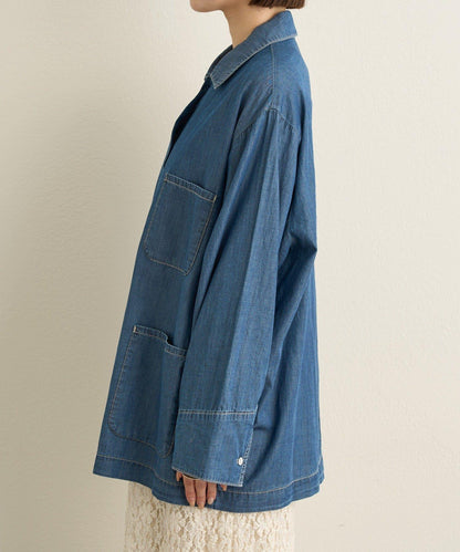 透視牛仔工裝外套