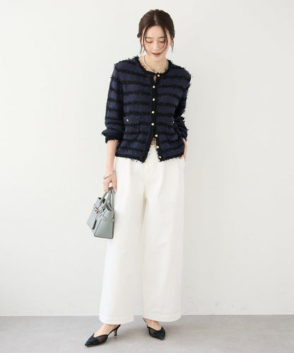 【優雅感】粗花呢短款開衫