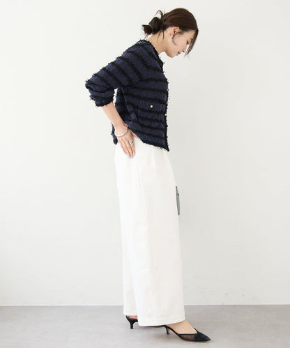 【優雅感】粗花呢短款開衫