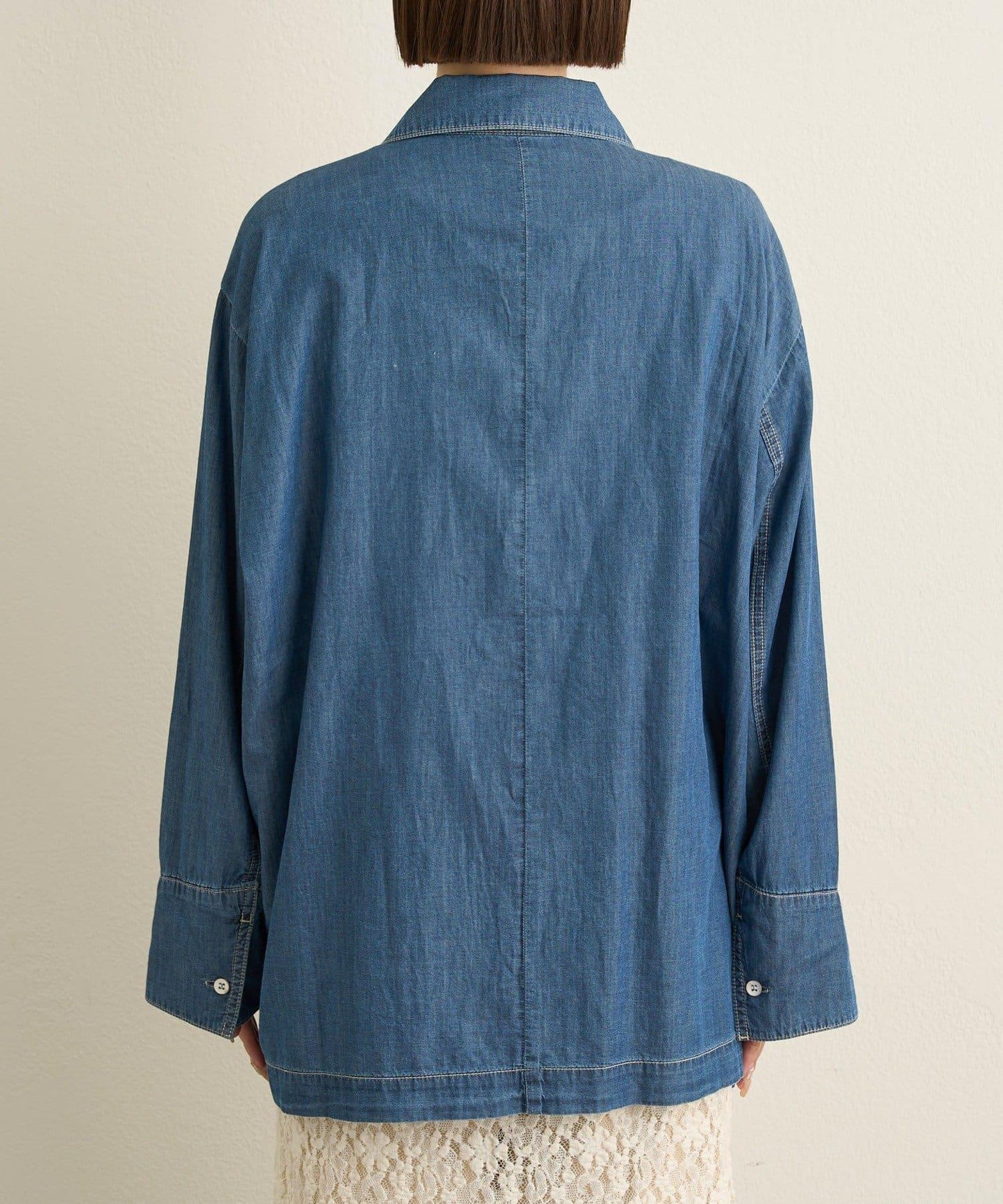 透視牛仔工裝外套