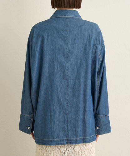 透視牛仔工裝外套