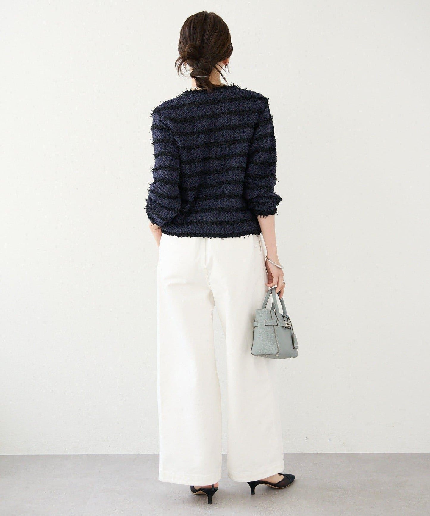 【優雅感】粗花呢短款開衫