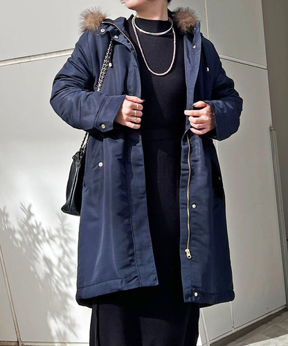 可拆卸毛領大衣