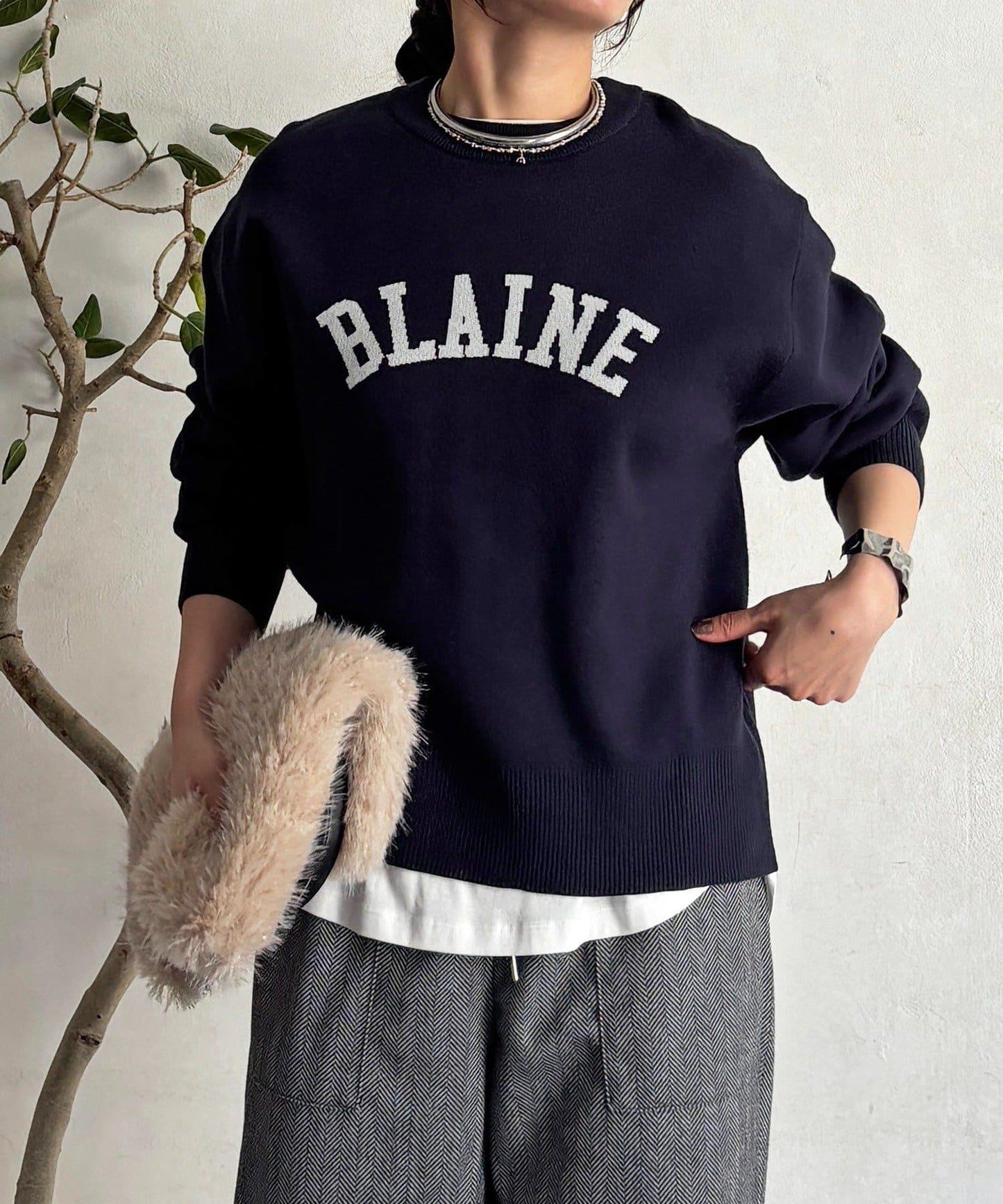 Logo針織衛衣套頭衫