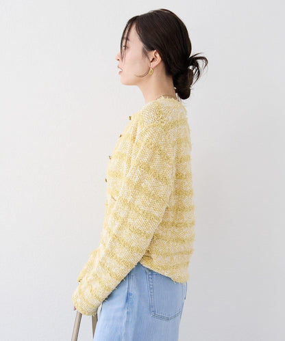 【優雅感】粗花呢短款開衫