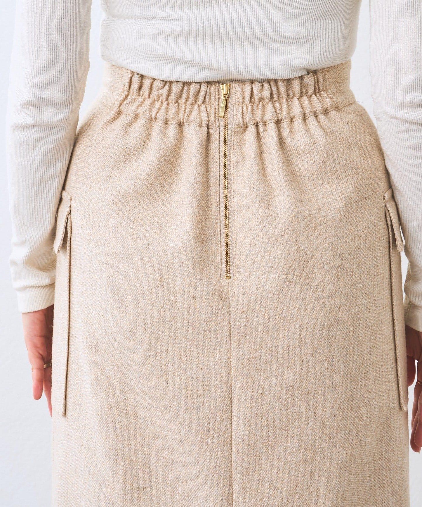 【優雅穿搭】環保斜紋呢口袋半身裙