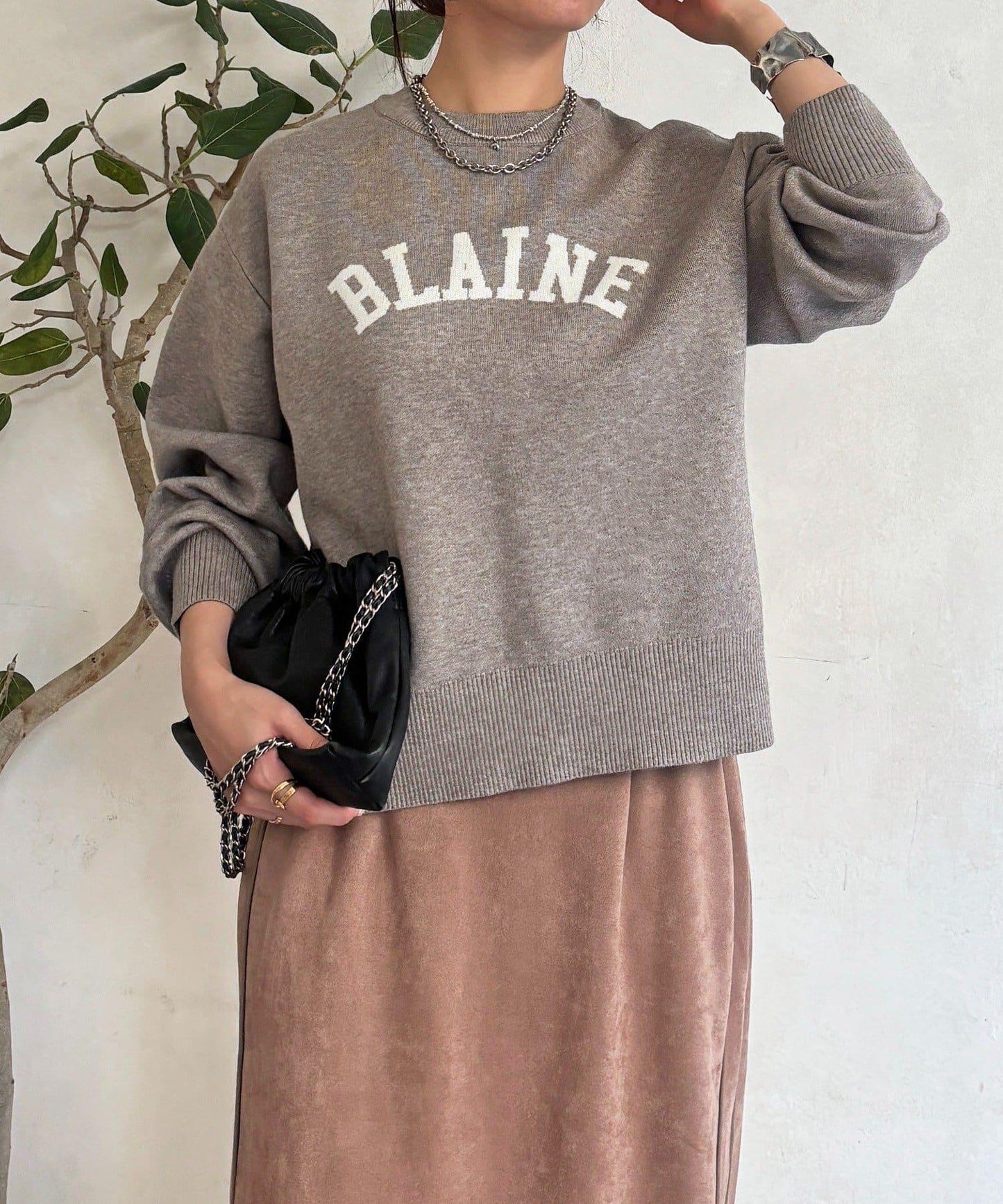 Logo針織衛衣套頭衫