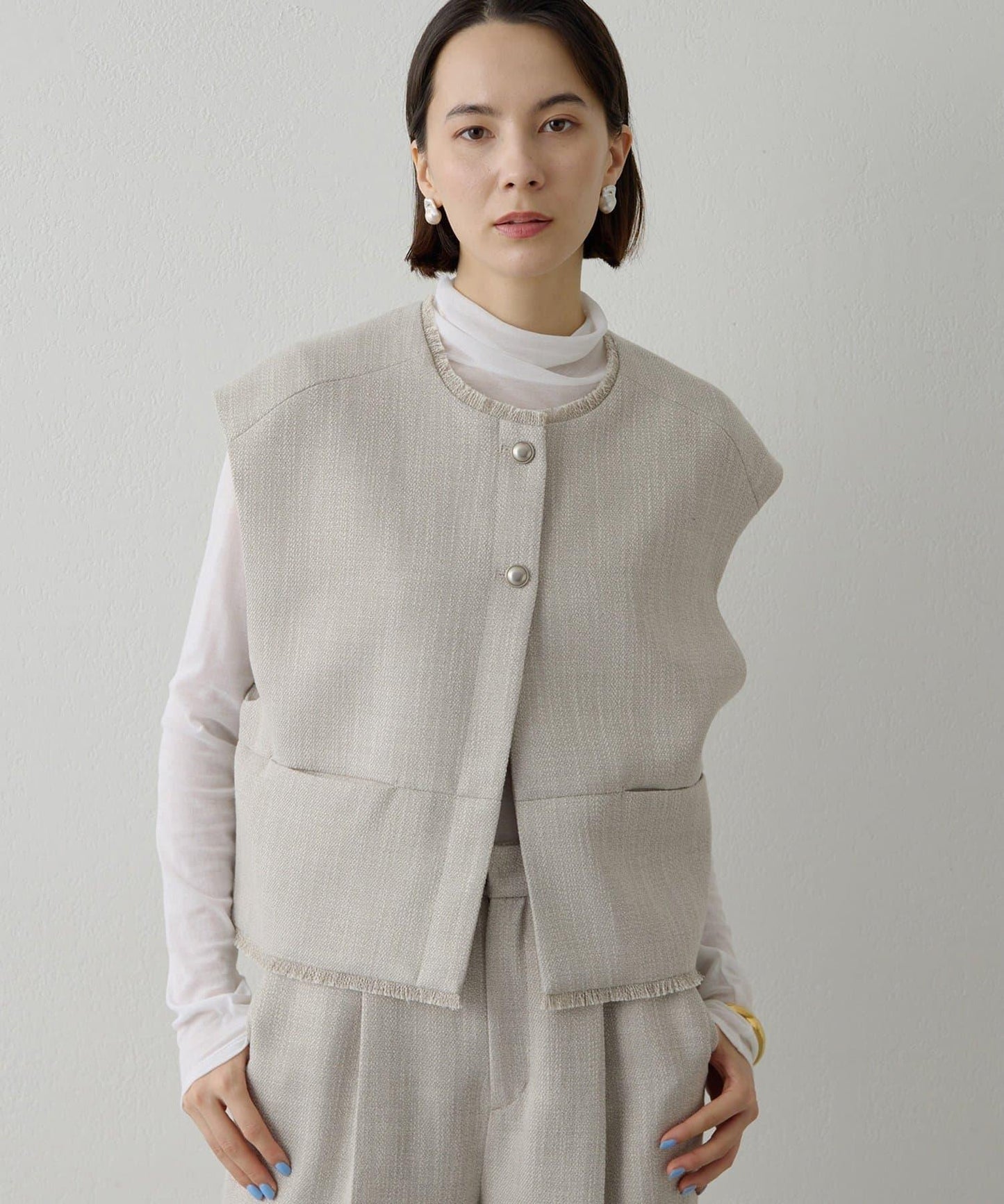 【THE PAUSE】花呢短款馬甲