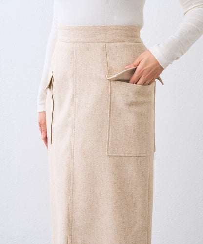 【優雅穿搭】環保斜紋呢口袋半身裙