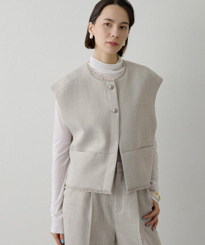 【THE PAUSE】花呢短款馬甲