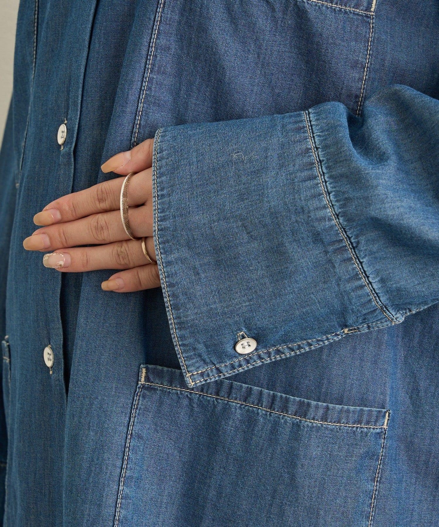 透視牛仔工裝外套