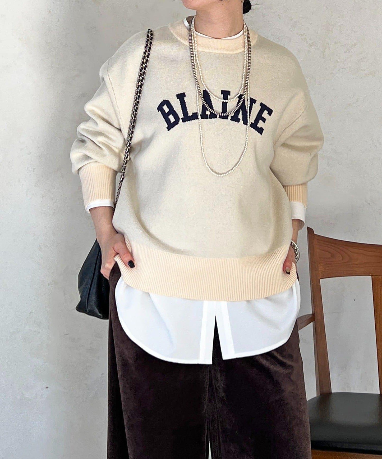 Logo針織衛衣套頭衫