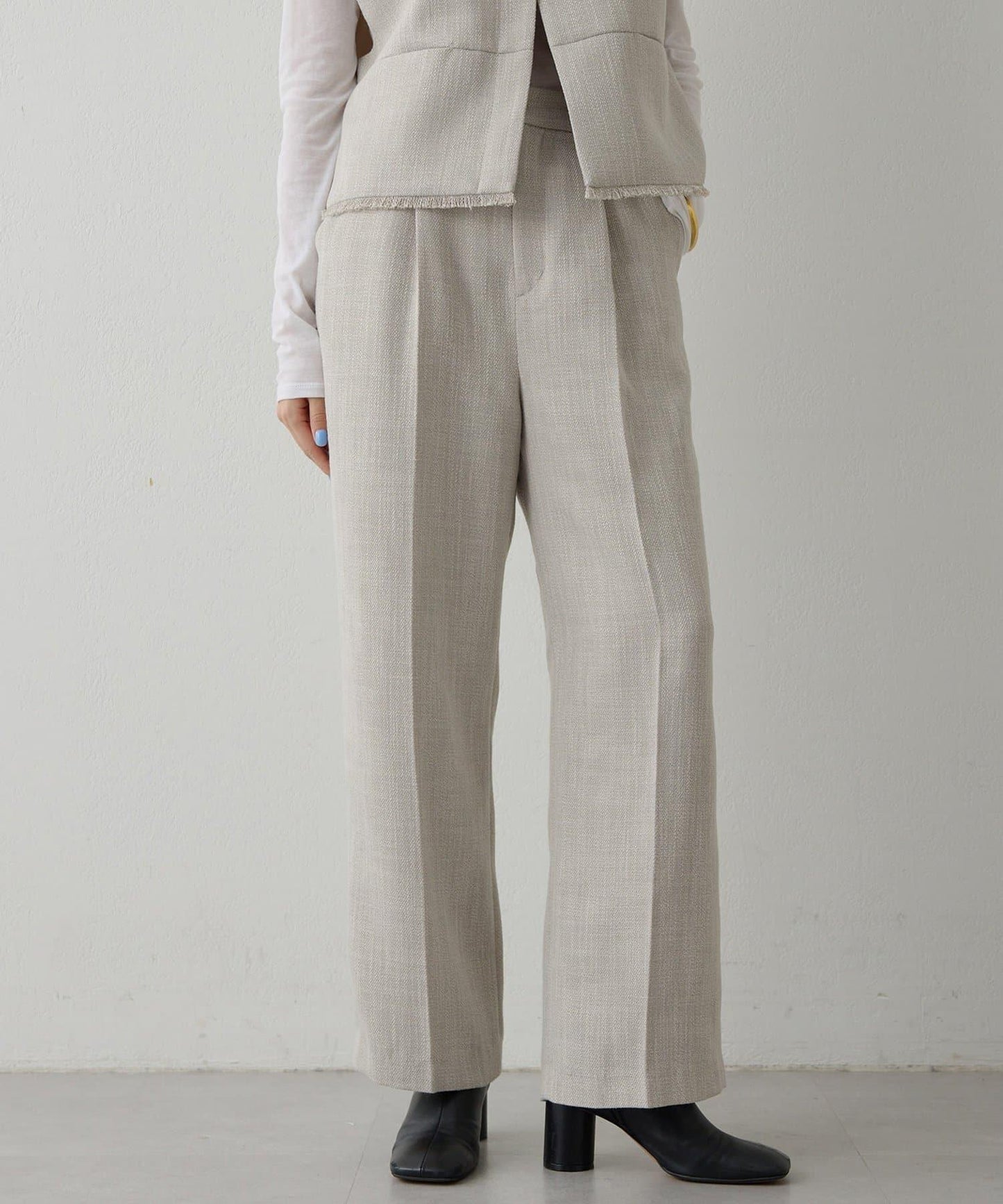 【THE PAUSE】斜紋褶皺長褲