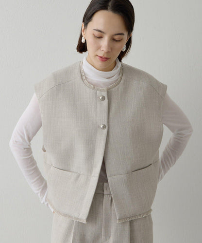 【THE PAUSE】花呢短款馬甲