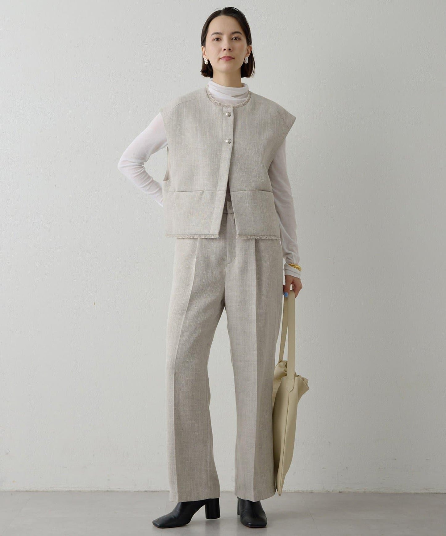 【THE PAUSE】花呢短款馬甲