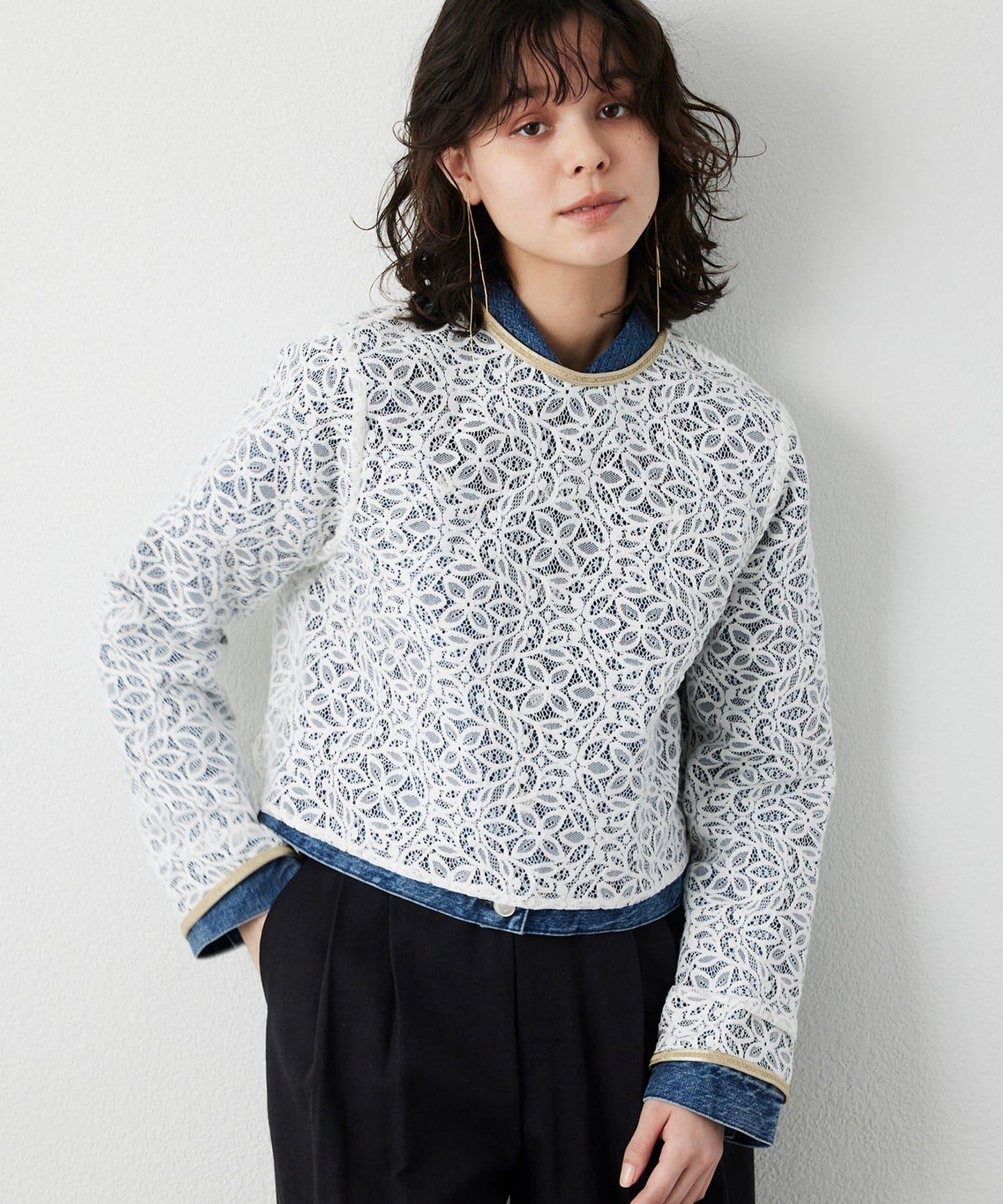 【THE PAUSE】植物花卉蕾絲襯衫