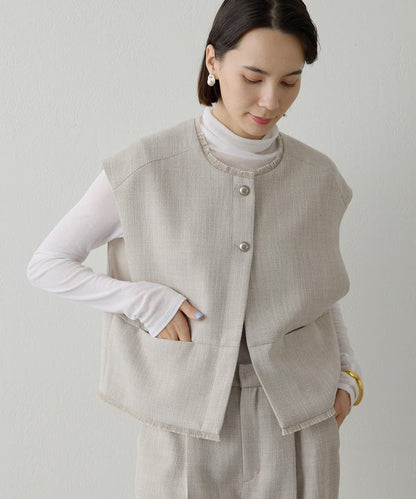 【THE PAUSE】花呢短款馬甲