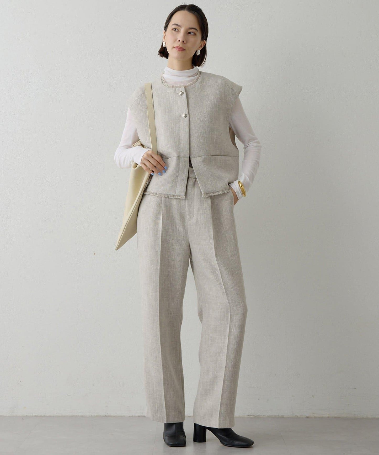 【THE PAUSE】花呢短款馬甲