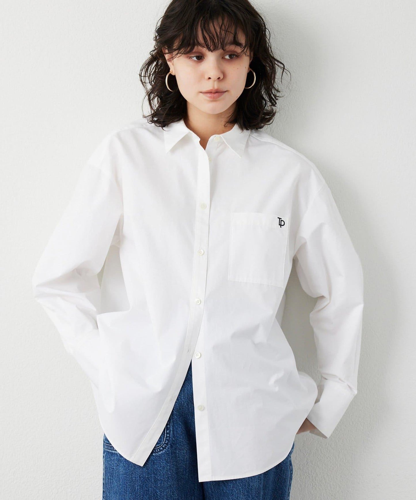 【THE PAUSE】口袋刺繡襯衫