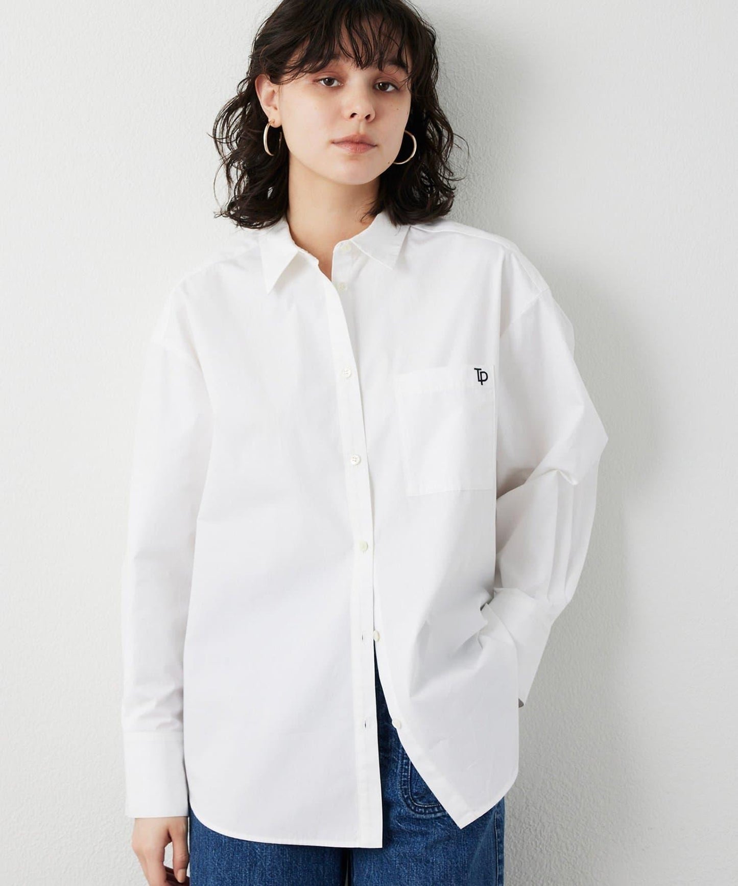 【THE PAUSE】口袋刺繡襯衫