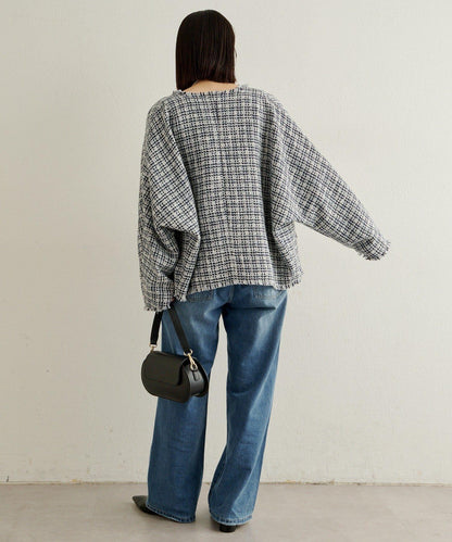 無領粗花呢夾克