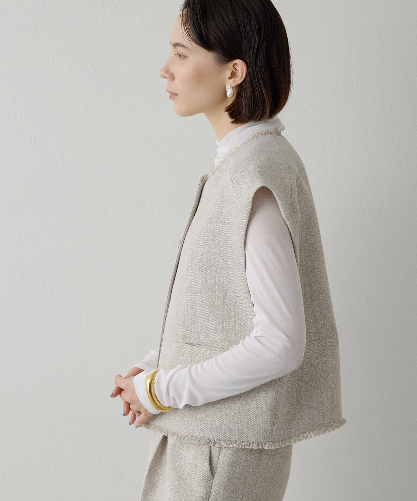 【THE PAUSE】花呢短款馬甲