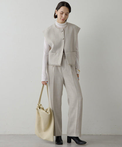 【THE PAUSE】斜紋褶皺長褲