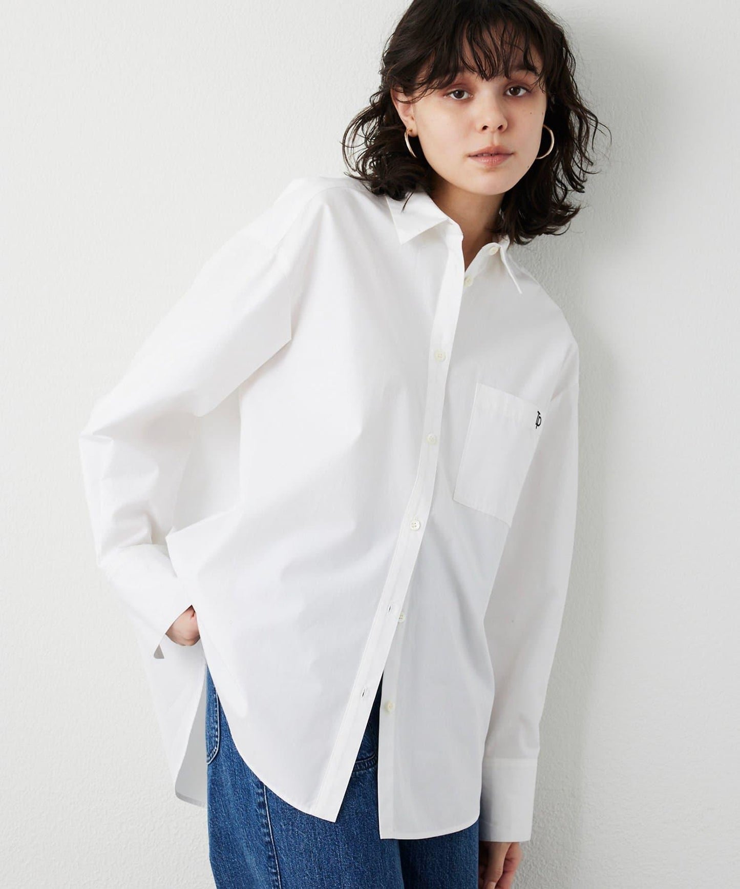 【THE PAUSE】口袋刺繡襯衫