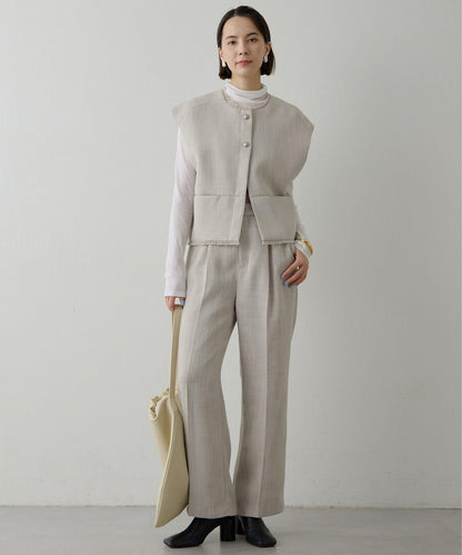 【THE PAUSE】斜紋褶皺長褲