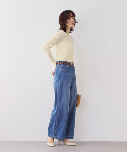 【層疊風袖口】透視袖口羅紋針織衫