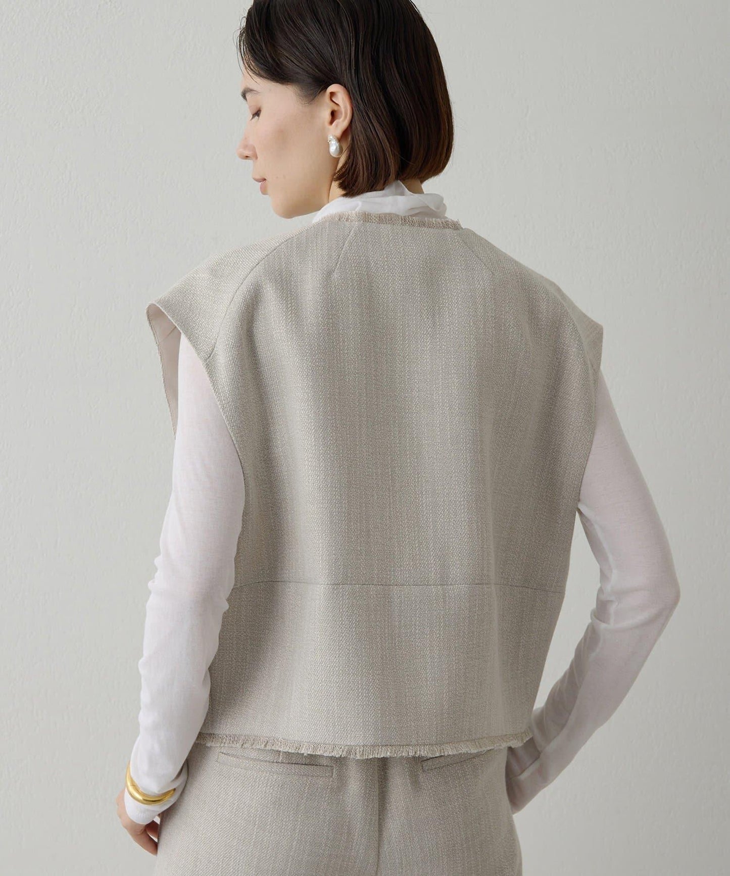 【THE PAUSE】花呢短款馬甲