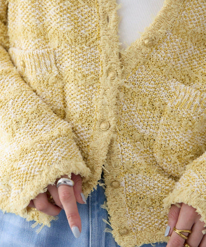 【優雅感】粗花呢短款開衫