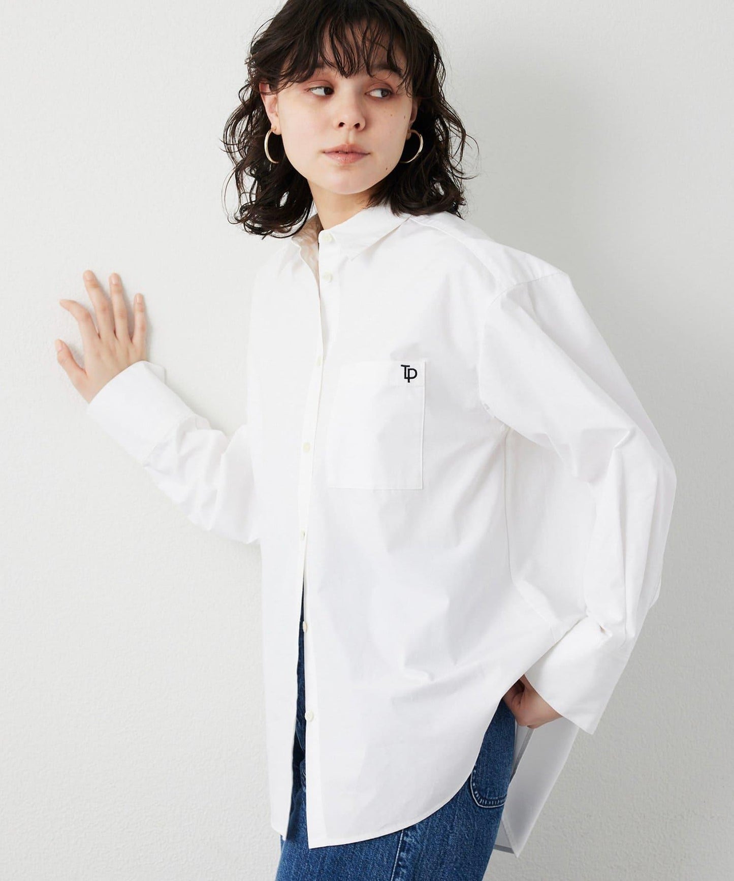 【THE PAUSE】口袋刺繡襯衫