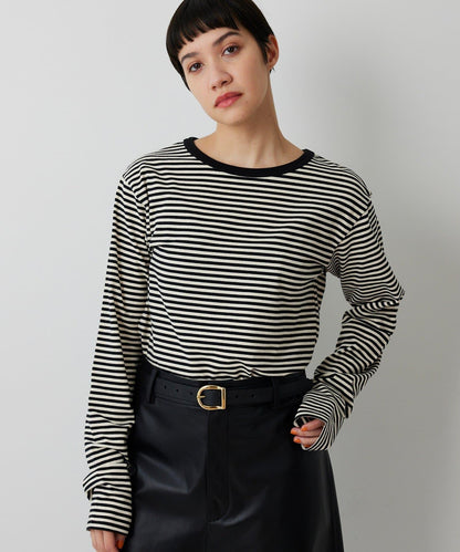 【THE PAUSE】條紋長袖T恤