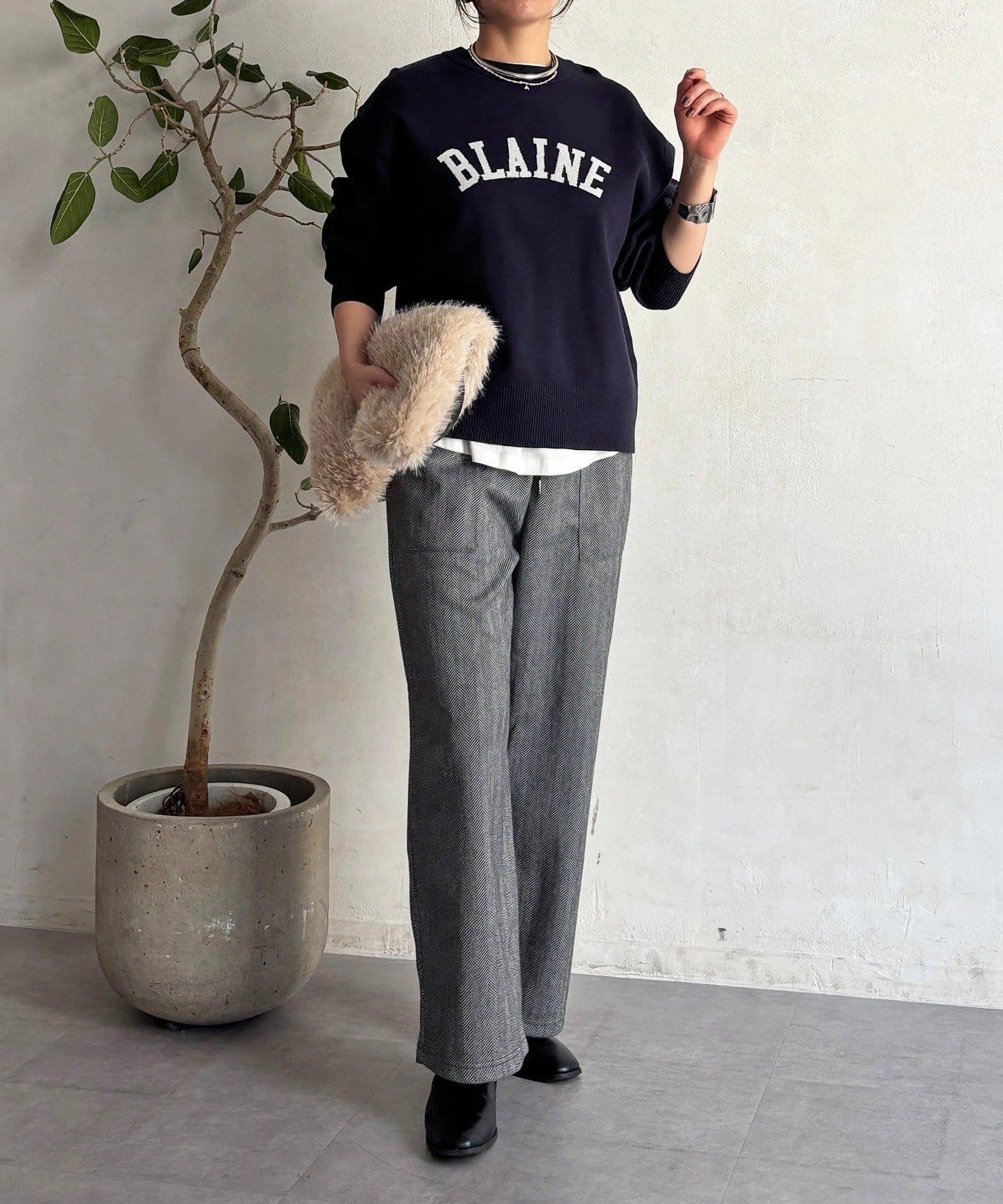 Logo針織衛衣套頭衫