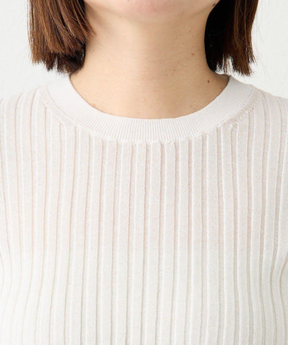 【層疊風袖口】透視袖口羅紋針織衫