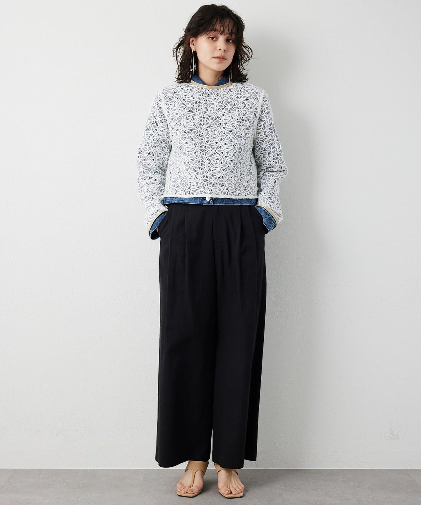 【THE PAUSE】植物花卉蕾絲襯衫