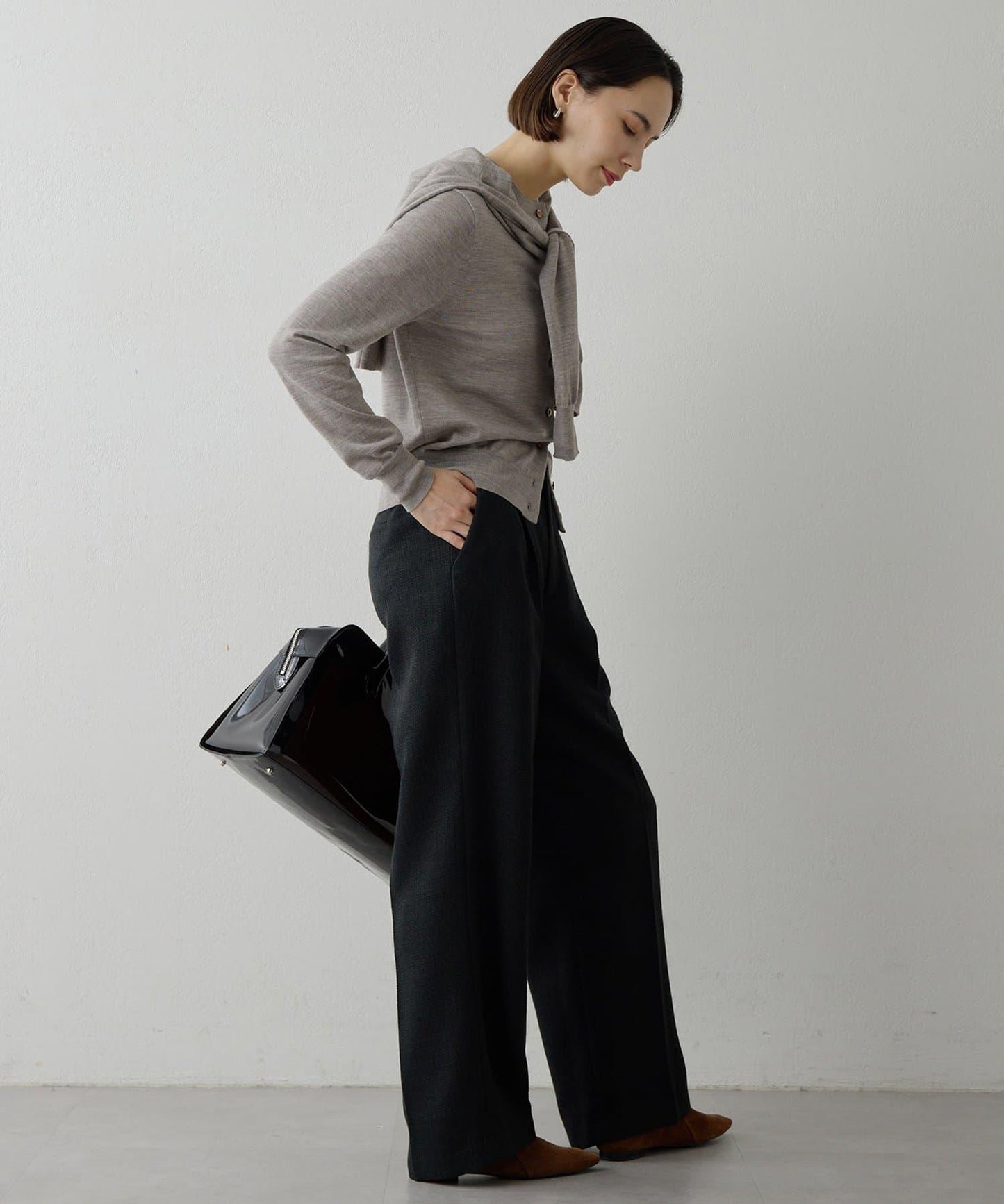 【THE PAUSE】斜紋褶皺長褲
