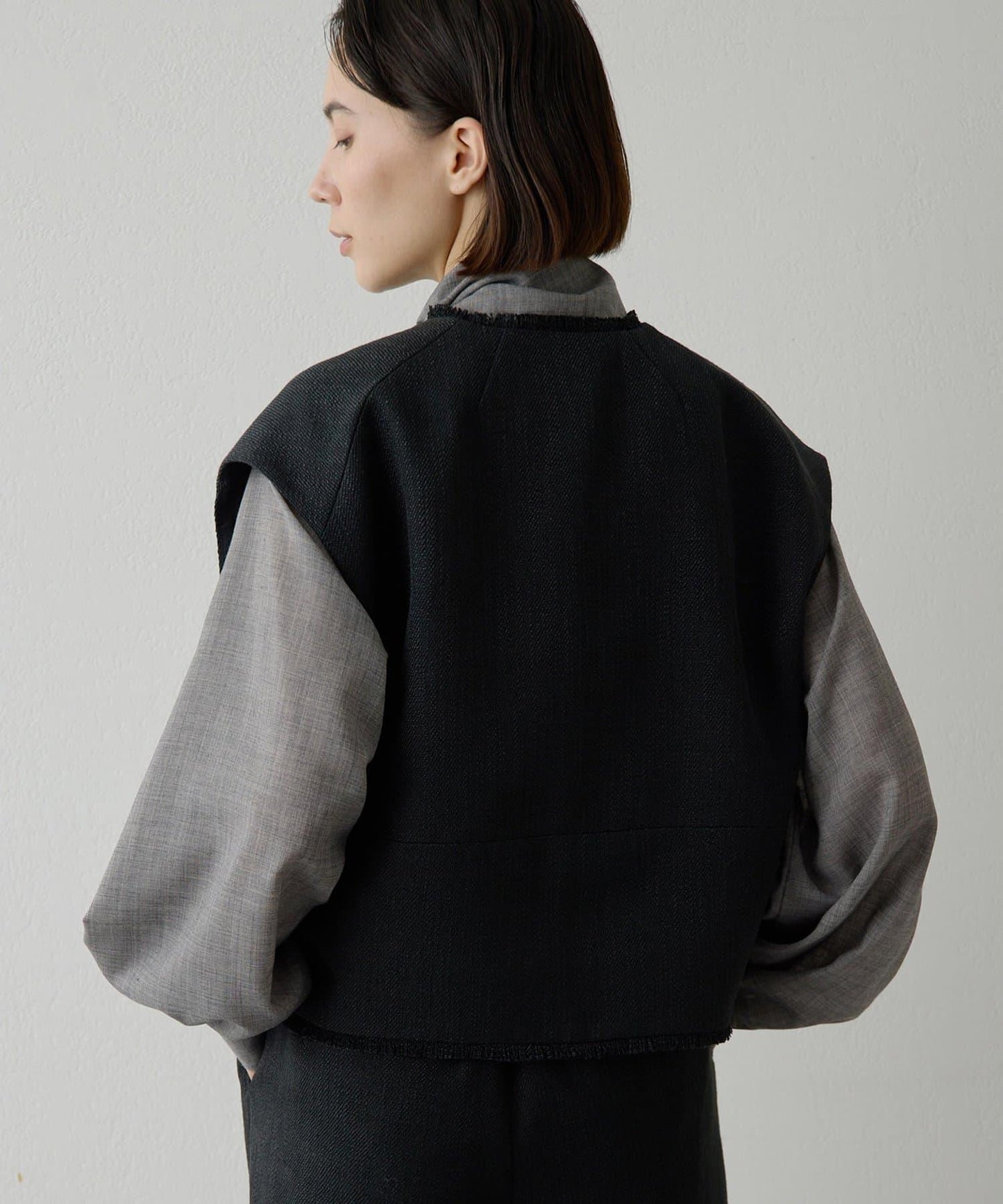 【THE PAUSE】花呢短款馬甲