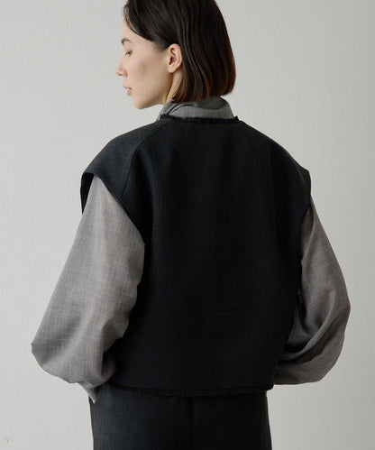 【THE PAUSE】花呢短款馬甲