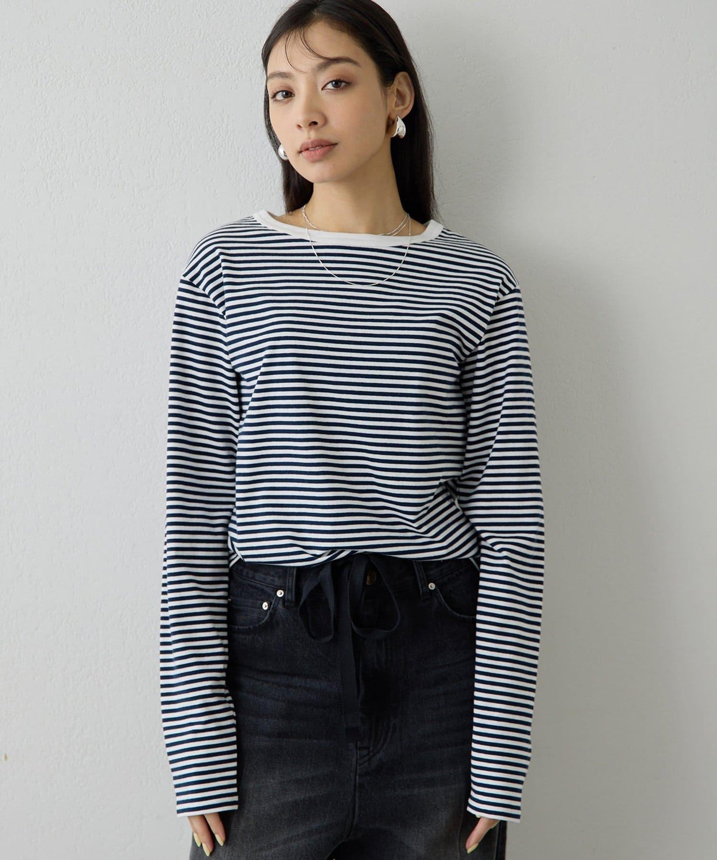 【THE PAUSE】條紋長袖T恤