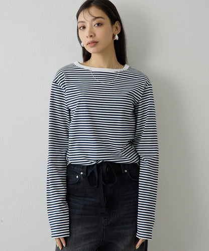 【THE PAUSE】條紋長袖T恤