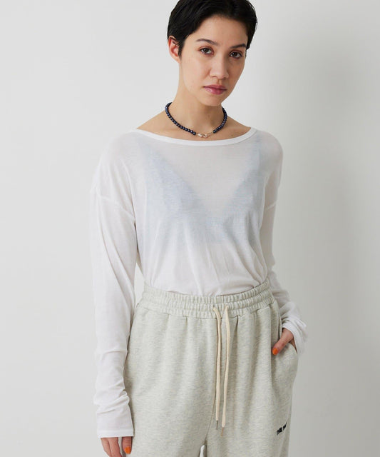 【THE PAUSE】透視羅紋長袖T恤