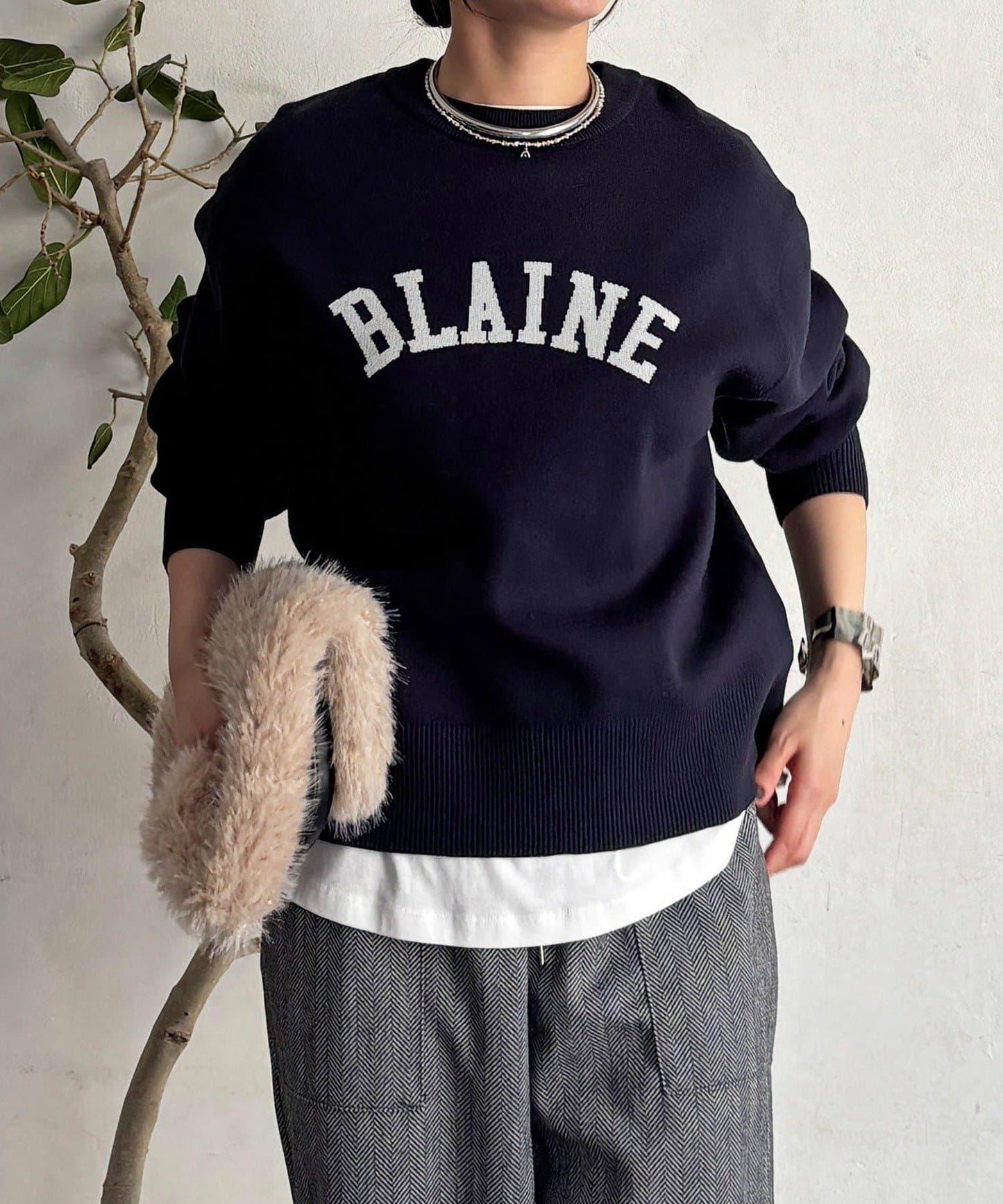 Logo針織衛衣套頭衫