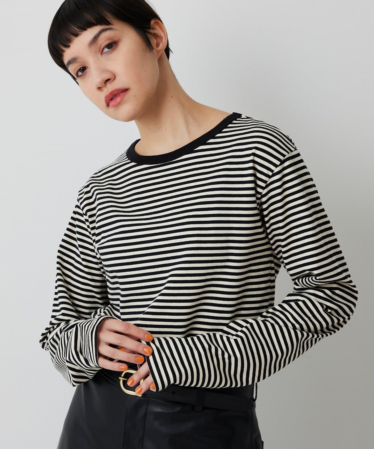 【THE PAUSE】條紋長袖T恤